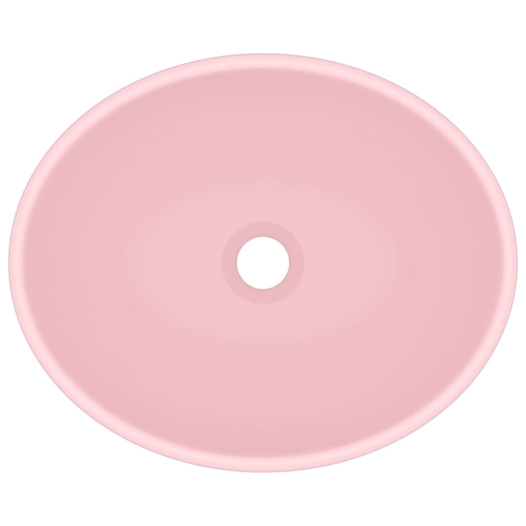 Matta pinkki ylellinen pesuallas ovaali Eula 40x33cm (keraaminen)
