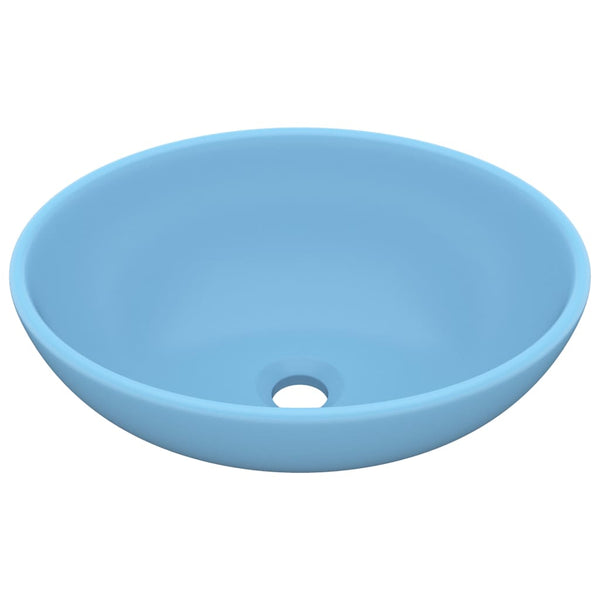 Matta vaaleansininen ylellinen pesuallas ovaali Eula 40x33cm (keraami)