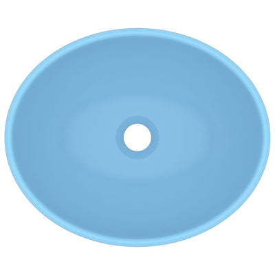 Ylellinen pesuallas ovaali matta vaaleansininen 40x33cm keraami