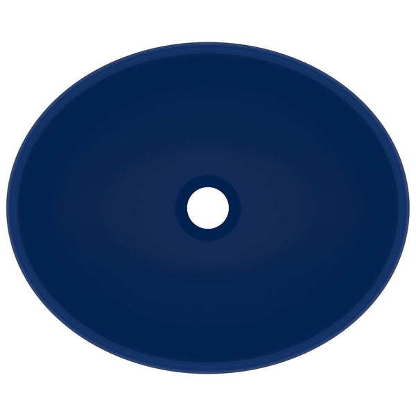 Matta tummansininen ylellinen pesuallas ovaali Eula 40x33cm (keraami)