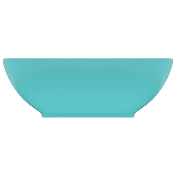 Matta vaaleanvihreä ylellinen pesuallas ovaali Eula 40x33cm (keraami)