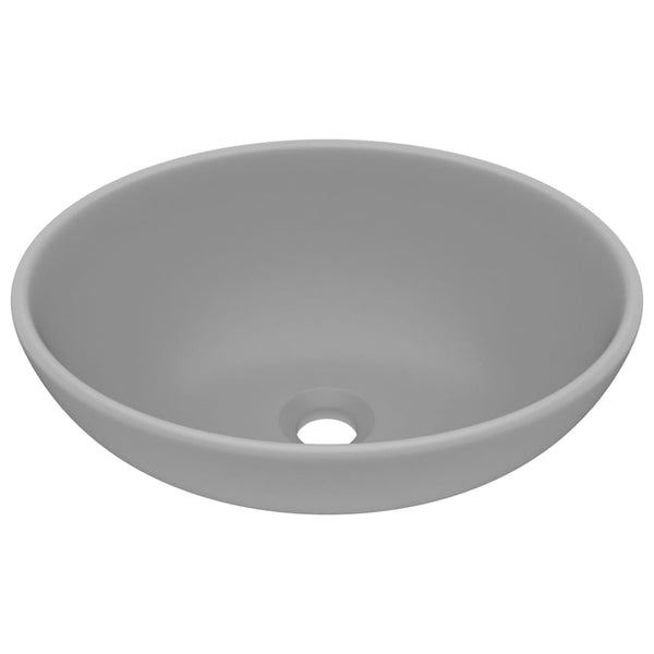 Matta vaaleanharmaa ylellinen pesuallas ovaali Eula 40x33cm (keraami)