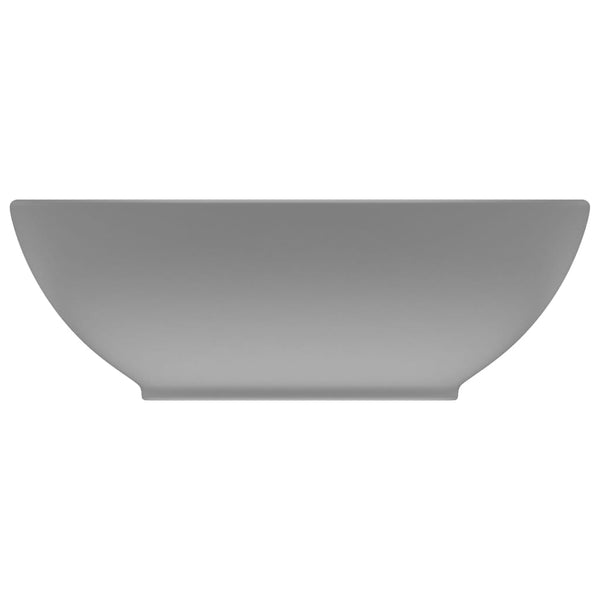 Matta vaaleanharmaa ylellinen pesuallas ovaali Eula 40x33cm (keraami)
