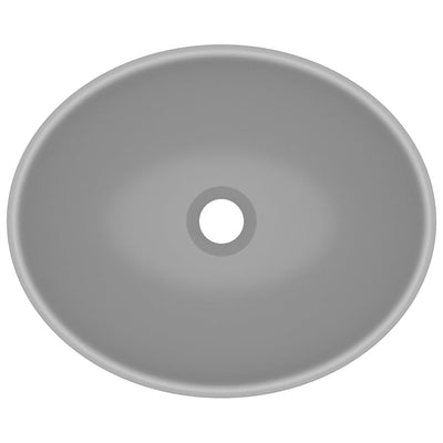 Ylellinen pesuallas ovaali matta vaaleanharmaa 40x33 cm keraami