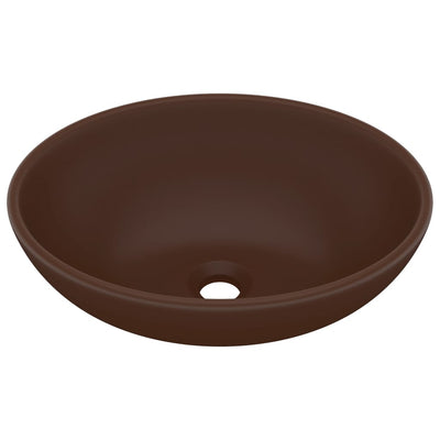 Ylellinen pesuallas ovaali matta tummanrusk. 40x33cm keraaminen