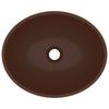 Matta tummanruskea ylellinen pesuallas ovaali Eula 40x33cm (keraaminen)