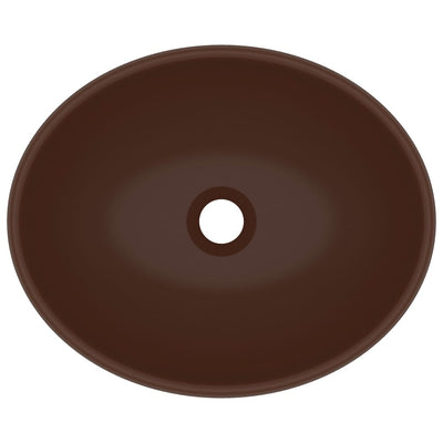 Ylellinen pesuallas ovaali matta tummanrusk. 40x33cm keraaminen