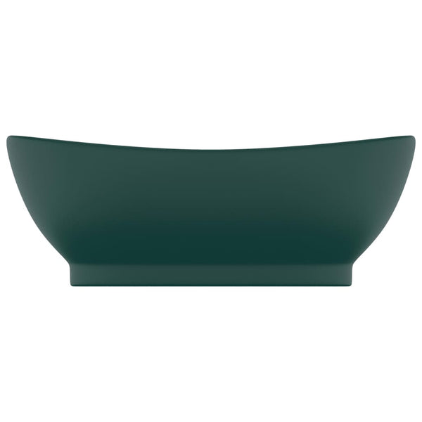 Matta tummanvihreä ylellinen pesuallas ovaali Bagomir 58,5x39cm (keraami)