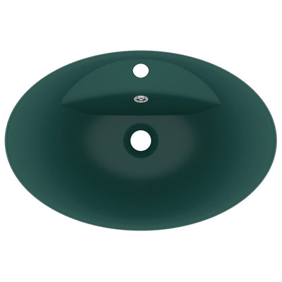 Ylellinen pesuallas ovaali matta tummanvihreä 58,5x39cm keraami