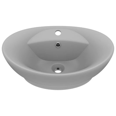 Ylellinen pesuallas ovaali matta vaaleaharmaa 58,5x39cm keraami