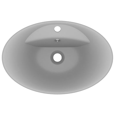 Ylellinen pesuallas ovaali matta vaaleaharmaa 58,5x39cm keraami
