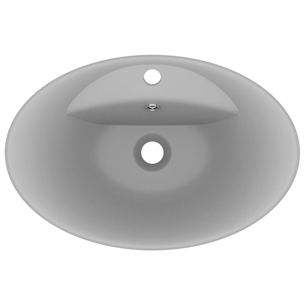 Matta vaaleaharmaa ylellinen pesuallas ovaali Bagomir 58,5x39cm (keraami)