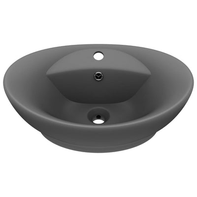 Ylellinen pesuallas ovaali matta tummaharmaa 58,5x39 cm keraami