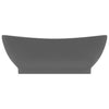 Matta tummaharmaa ylellinen pesuallas ovaali Bagomir 58,5x39cm (keraami)