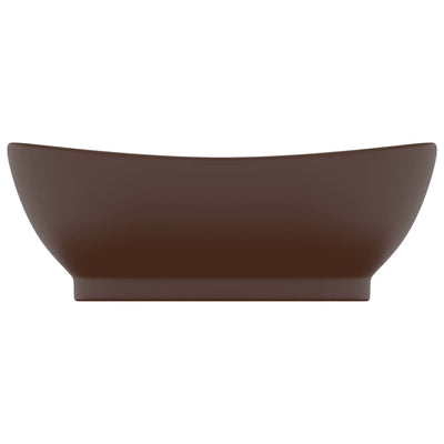 Ylellinen pesuallas ovaali matta tummanruskea 58,5x39cm keraami