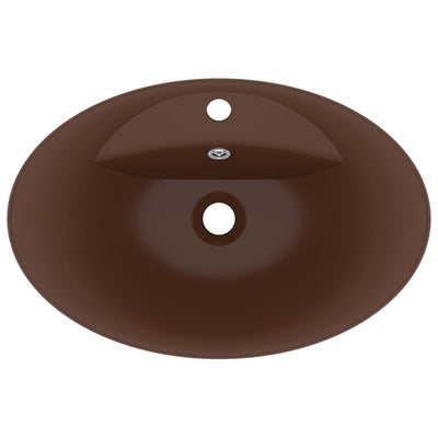 Ylellinen pesuallas ovaali matta tummanruskea 58,5x39cm keraami