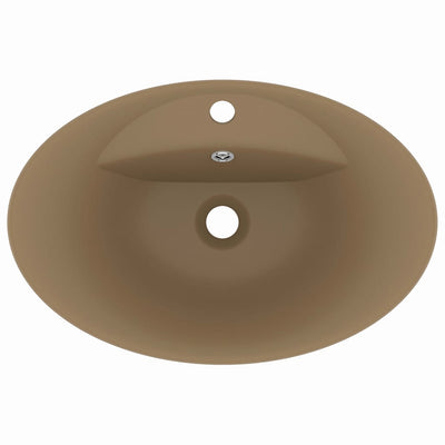 Ylellinen pesuallas ovaali matta kerma 58,5x39 cm keraami