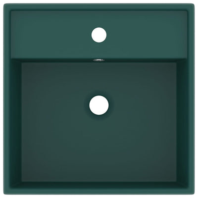 Ylellinen pesuallas ylivuotoaukolla tummanvih. 41x41 cm keraami