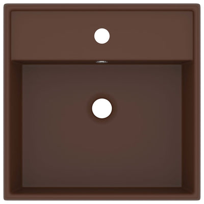 Ylellinen pesuallas neliö matta tummanruskea 41x41 cm keraami