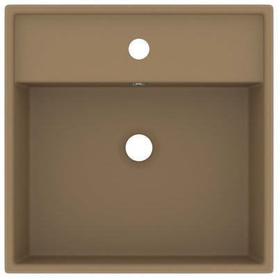 Ylellinen pesuallas ylivuodolla neliö kerma 41x41 cm keraami