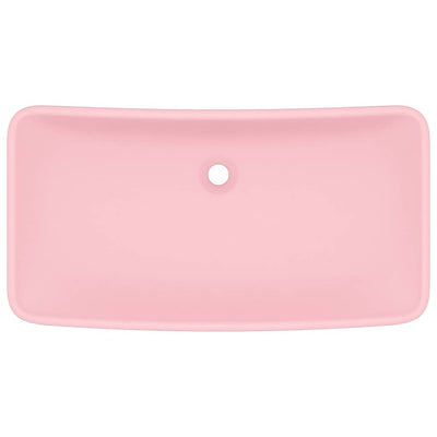 Ylellinen pesuallas suorakaide matta pinkki 71x38 cm keraami