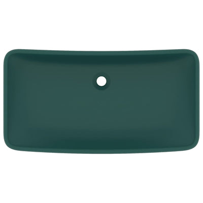 Ylellinen pesuallas suorakaide matta tummanvihreä 71x38 cm