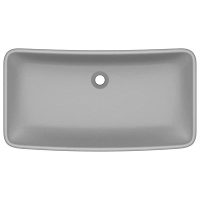 Ylellinen pesuallas suorakaide matta vaaleanharmaa 71x38 cm