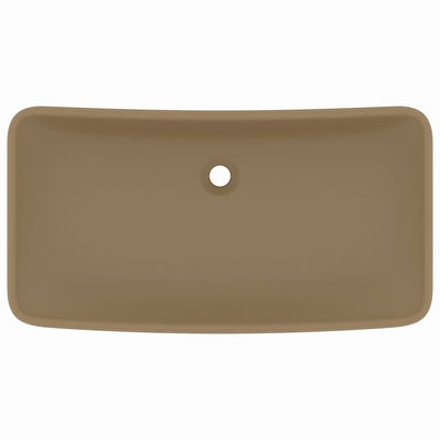 Ylellinen pesuallas suorakaide matta kerma 71x38 cm keraami