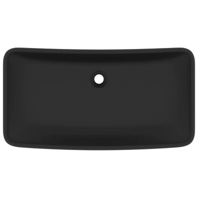 Ylellinen pesuallas suorakaide matta musta 71x38 cm keraami