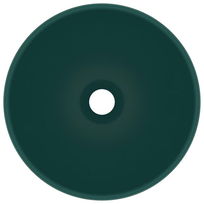 Ylellinen pesuallas pyöreä matta tummanvihreä 32,5x14cm keraami