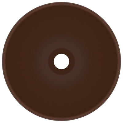 Ylellinen pesuallas pyöreä matta tummanruskea 32,5x14cm keraami
