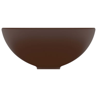 Ylellinen pesuallas pyöreä matta tummanruskea 32,5x14cm keraami