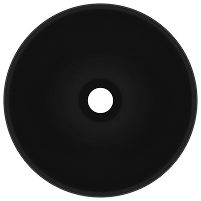 Ylellinen pesuallas pyöreä matta musta 32,5x14 cm keraami