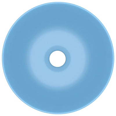 Kylpyhuoneen pesuallas keraaminen vaaleansininen pyöreä