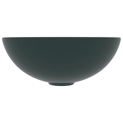 Kylpyhuoneen pesuallas keraaminen tummanvihreä pyöreä