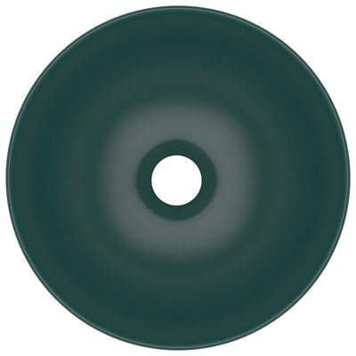 Kylpyhuoneen pesuallas keraaminen tummanvihreä pyöreä