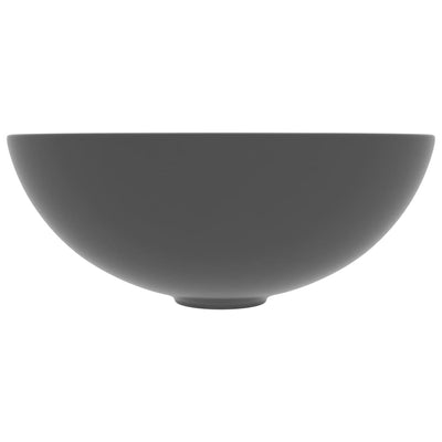 Kylpyhuoneen pesuallas keraaminen tummanharmaa pyöreä