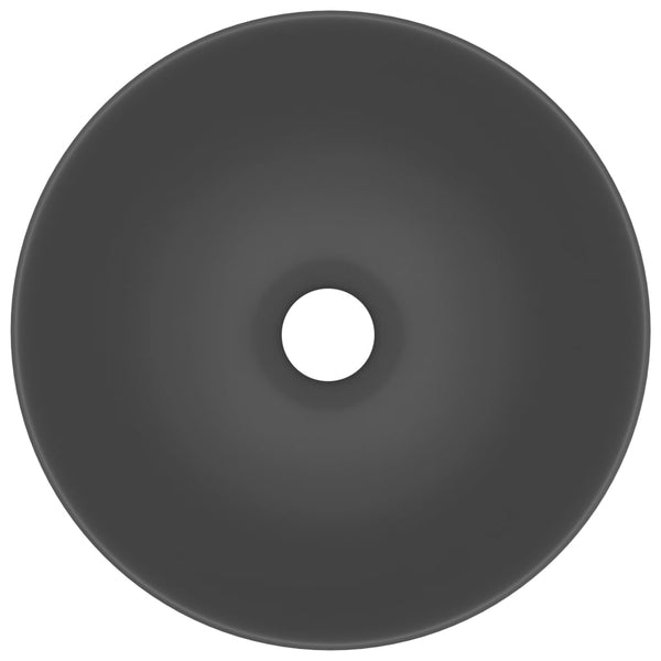 Tummanharmaa kylpyhuoneen pesuallas Moroi (keraaminen pyöreä)