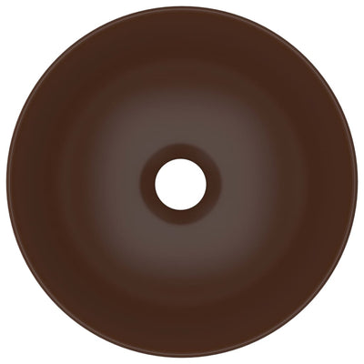Kylpyhuoneen pesuallas keraaminen tummanruskea pyöreä
