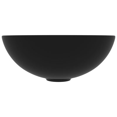 Kylpyhuoneen pesuallas keraaminen mattamusta pyöreä