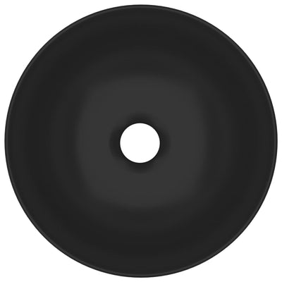 Kylpyhuoneen pesuallas keraaminen mattamusta pyöreä