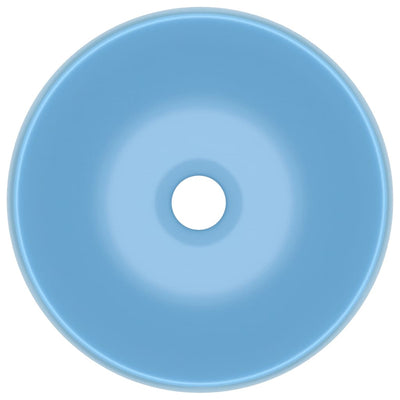 Ylellinen pesuallas pyöreä matta vaaleansininen 40x15cm keraami