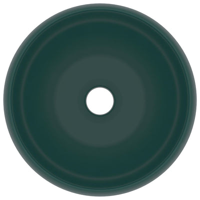 Ylellinen pesuallas pyöreä matta tummanvihreä 40x15 cm keraami