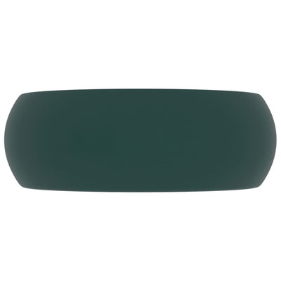 Ylellinen pesuallas pyöreä matta tummanvihreä 40x15 cm keraami