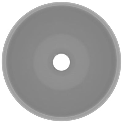 Ylellinen pesuallas pyöreä matta vaaleanharmaa 40x15 cm keraami