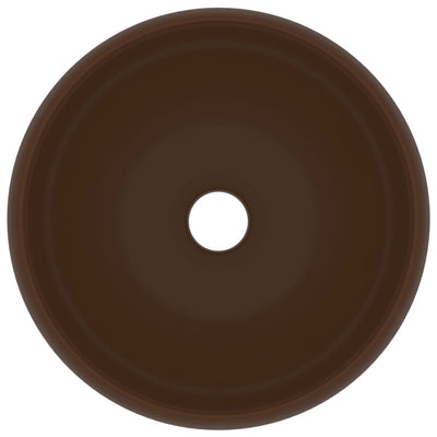 Ylellinen pesuallas pyöreä matta tummanruskea 40x15 cm keraami