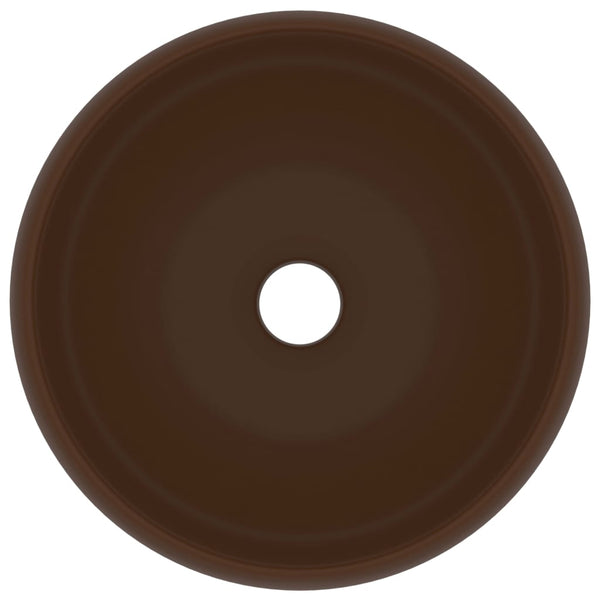 Ylellinen pesuallas pyöreä matta tummanruskea 40x15 cm keraami