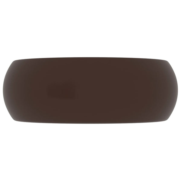 Ylellinen pesuallas pyöreä matta tummanruskea 40x15 cm keraami