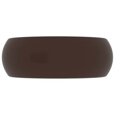 Ylellinen pesuallas pyöreä matta tummanruskea 40x15 cm keraami