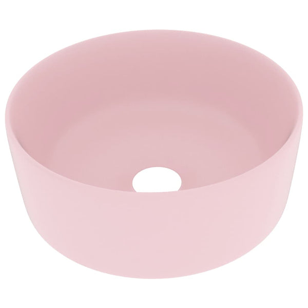 Ylellinen pesuallas pyöreä matta pinkki 40x15 cm keraamiikka